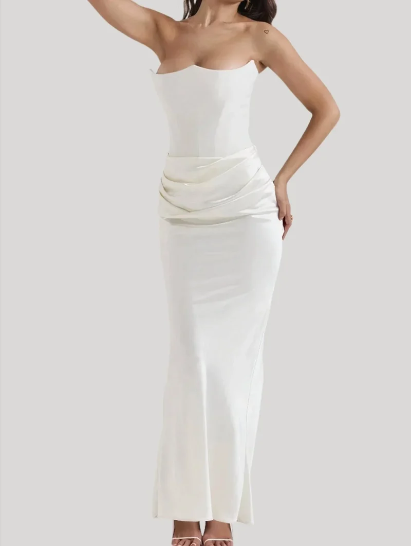 Damen Maxikleid trägerlos mit elegantem Design