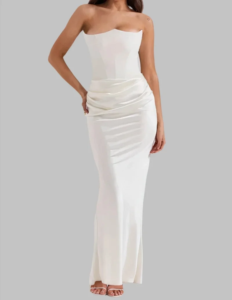 Damen Maxikleid trägerlos mit elegantem Design