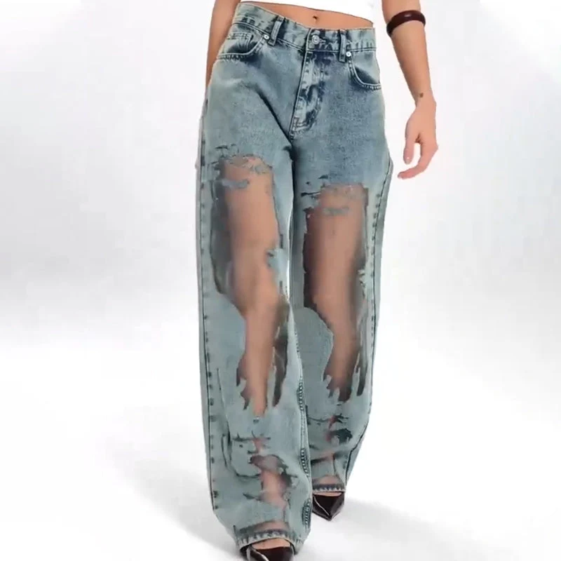 STELLA | JEANS MIT VINTAGE MESH PATCHWORK PRINT