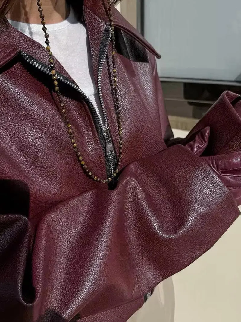 Zorielle | Weinrote Reißverschlussjacke