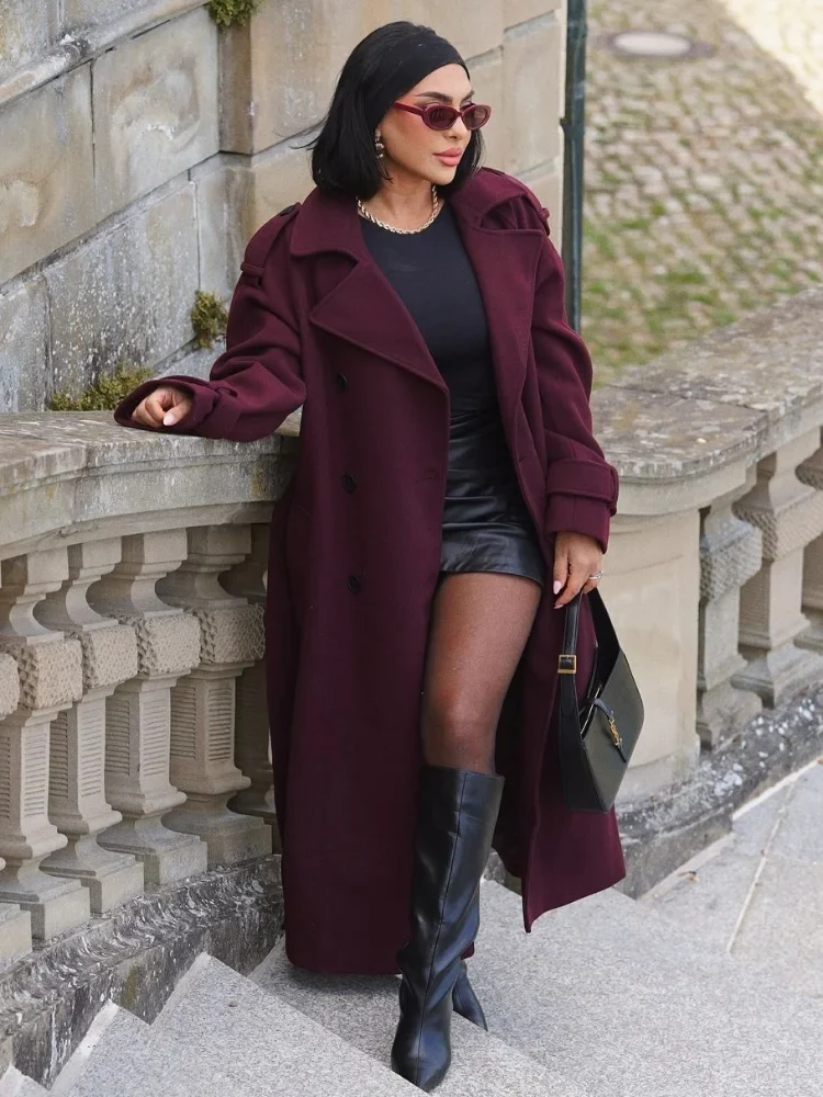 Liesel | Eleganter Burgundy-Langmantel