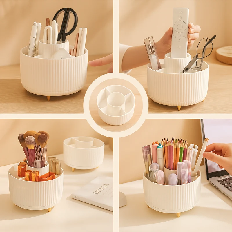 ElegantSpin 360° Drehbarer Organizer – Kosmetik Aufbewahrung