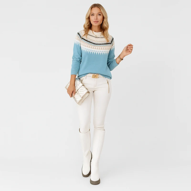 Olivia Norwegerpullover – Damen Pullover mit nordischem Muster