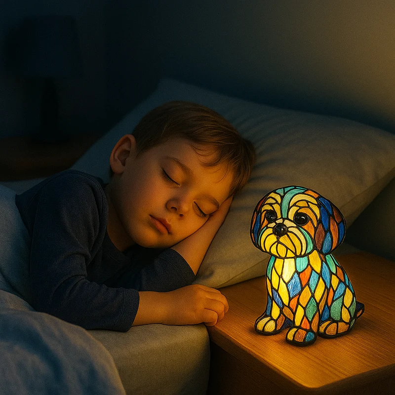 Leuchthund - handgefertigte Lampe, die Herzen erstrahlen lässt