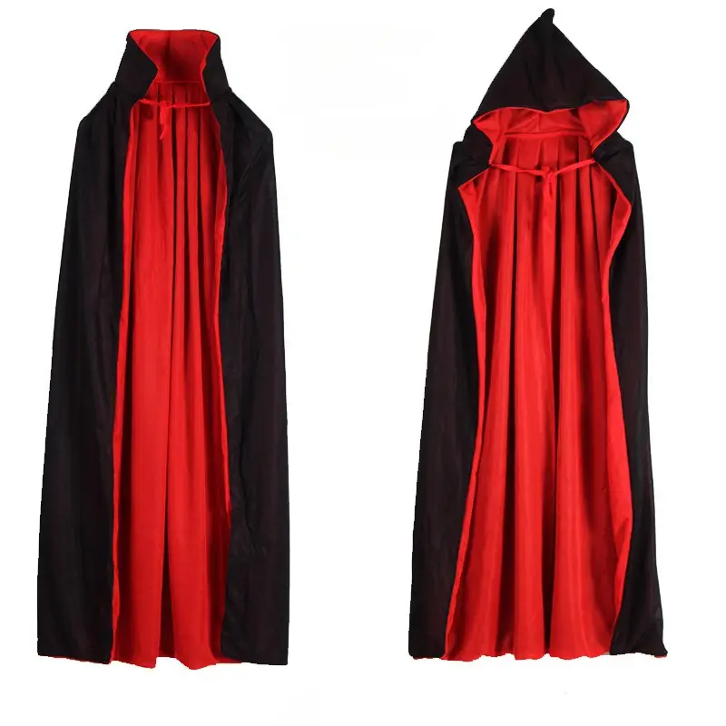 BloodMoon Vampir Mantel – Schwarzer & roter Halloween Umhang