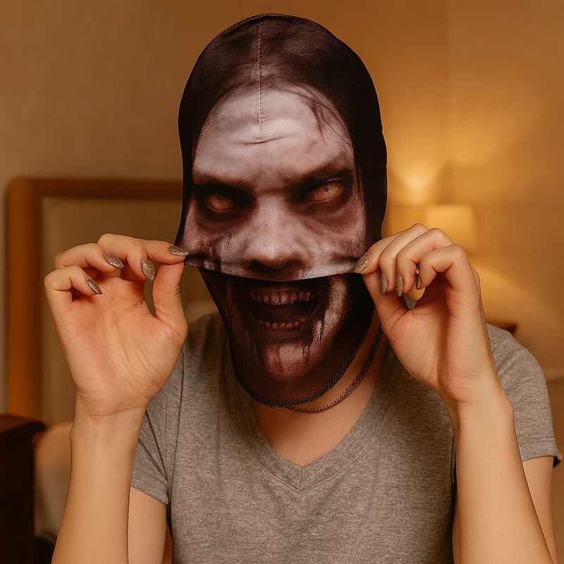 PhantomVeil Horror Maske – Waschbare Mesh-Maske für Halloween & Cosplay