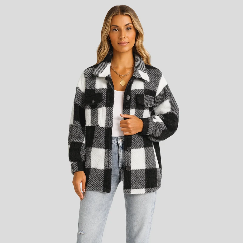 Lorren | Gemusterte Jacke mit Knopfleiste für Herbst & Winter