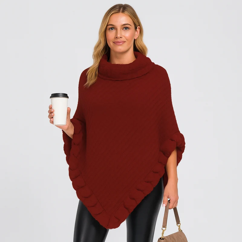 Maribeth | Cardigan mit Kunstpelzbesatz und asymmetrischem Saum
