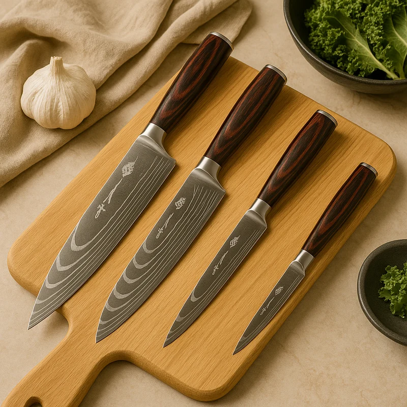 Kurosaki | 4-teiliges handgeschmiedetes japanisches Kochmesserset