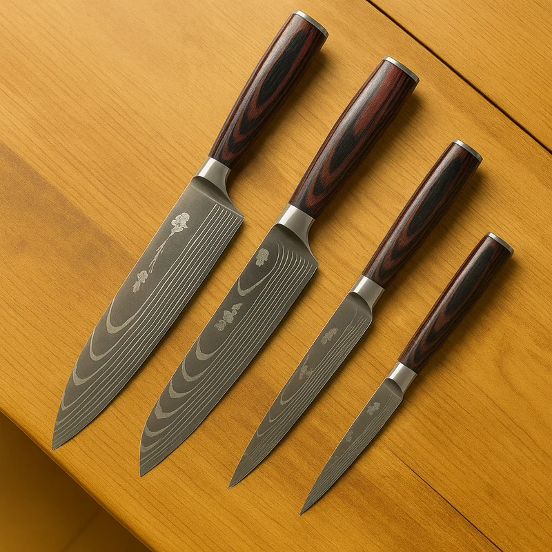 Kurosaki | 4-teiliges handgeschmiedetes japanisches Kochmesserset