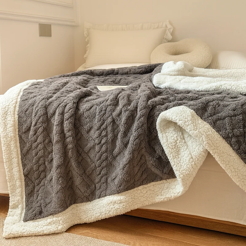 Verdickte doppelseitige Fleece-Bettdecke