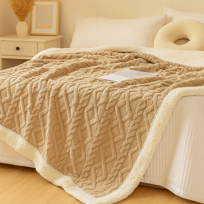 Verdickte doppelseitige Fleece-Bettdecke