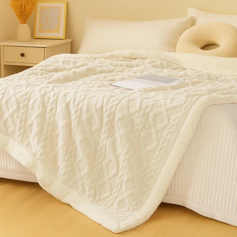 Verdickte doppelseitige Fleece-Bettdecke