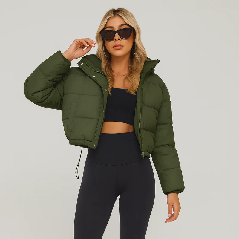 Alora | Winterjacke mit plissiertem Kordelzug