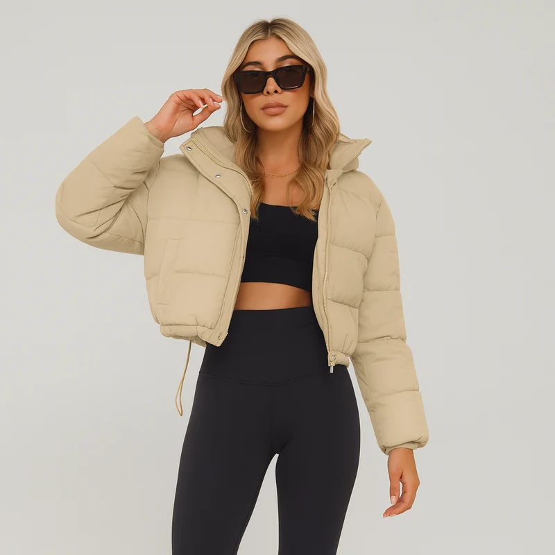 Alora | Winterjacke mit plissiertem Kordelzug