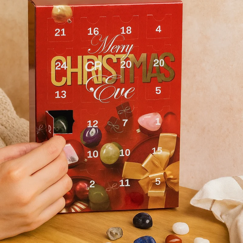 GemAura | Kristall-Adventskalender mit 24 natürlichen Edelsteinen