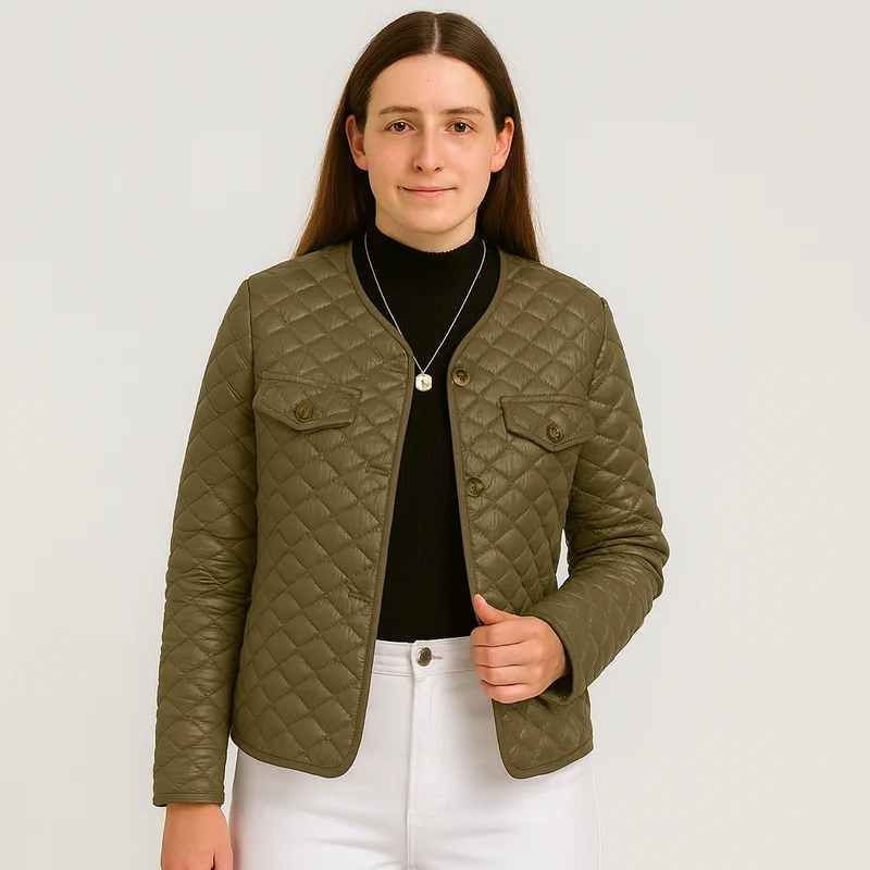 Renate | Steppmantel mit Knopfleiste für Damen