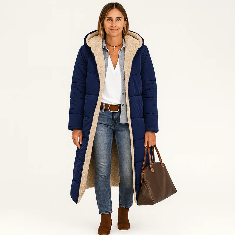 Amara | Wendbarer Wintermantel mit flauschiger Kapuze für Damen
