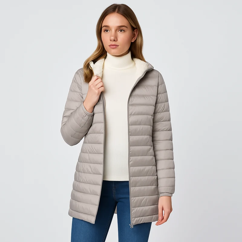 Veronica | Lässiger, stoffgefütterter Mantel