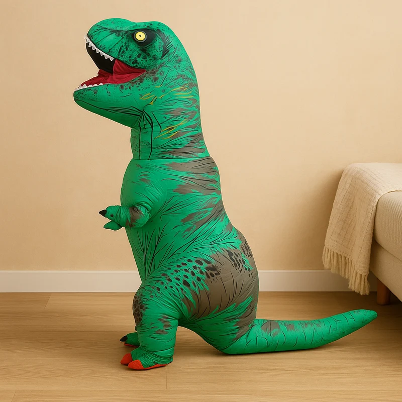DinoRampage | Aufblasbares T-Rex-Kostüm für Halloween und Partys