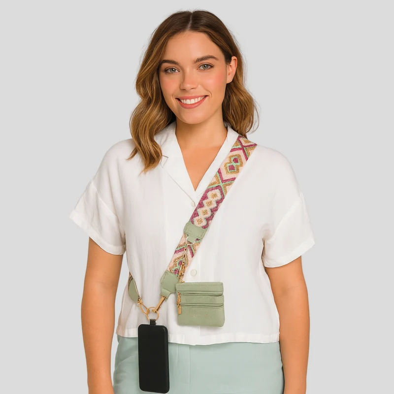 SecureZip | Stilvolle Crossbody-Telefonhalterung mit Geldbörse