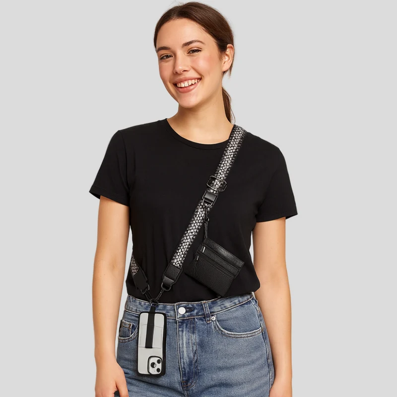 SecureZip | Stilvolle Crossbody-Telefonhalterung mit Geldbörse
