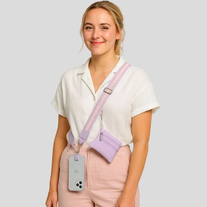 SecureZip | Stilvolle Crossbody-Telefonhalterung mit Geldbörse