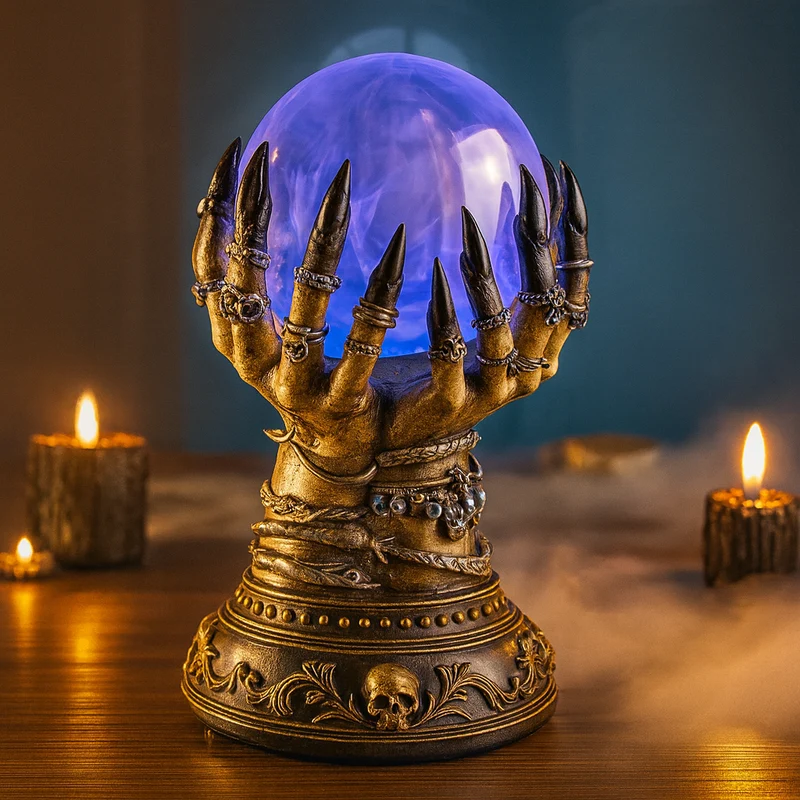 NightSphere | Halloween-Kristallkugellampe mit gotischem Hand-Design