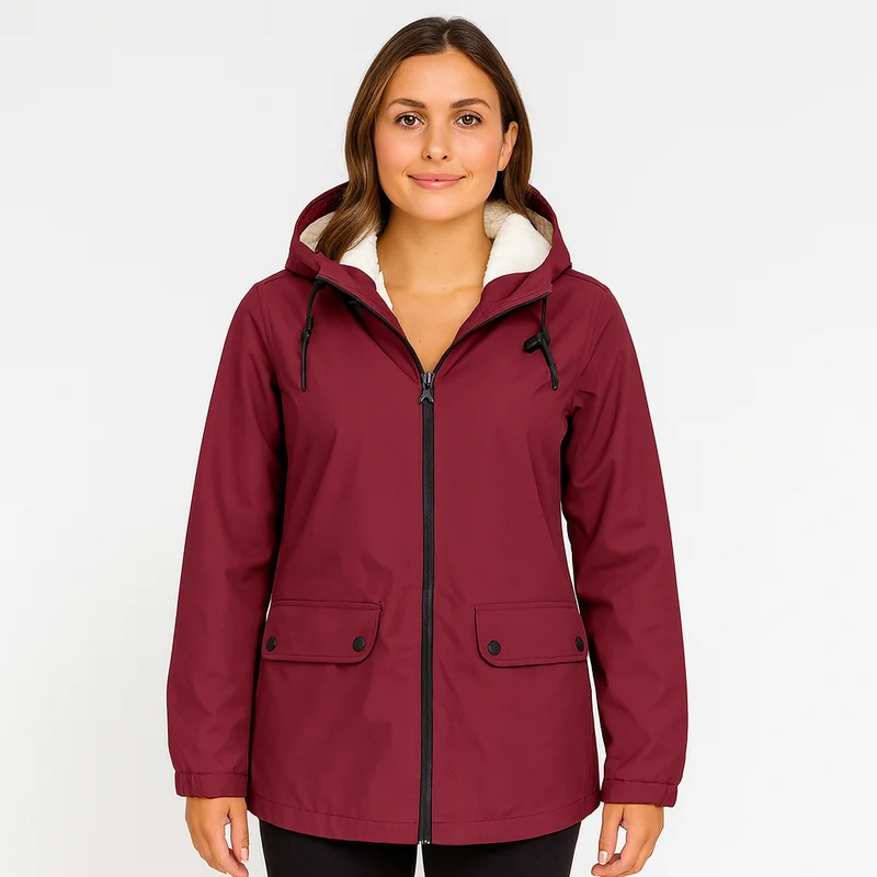 Greta | Damen Übergangsjacke mit Reißverschluss, Kapuze und Taschen