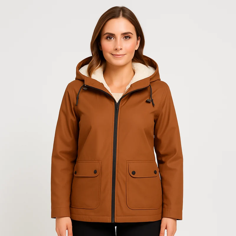 Greta | Damen Übergangsjacke mit Reißverschluss, Kapuze und Taschen