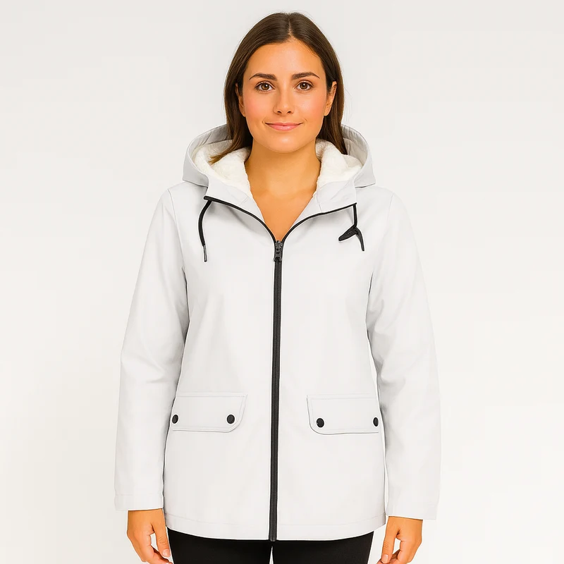 Greta | Damen Übergangsjacke mit Reißverschluss, Kapuze und Taschen
