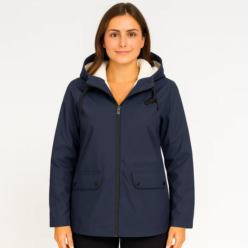 Greta | Damen Übergangsjacke mit Reißverschluss, Kapuze und Taschen