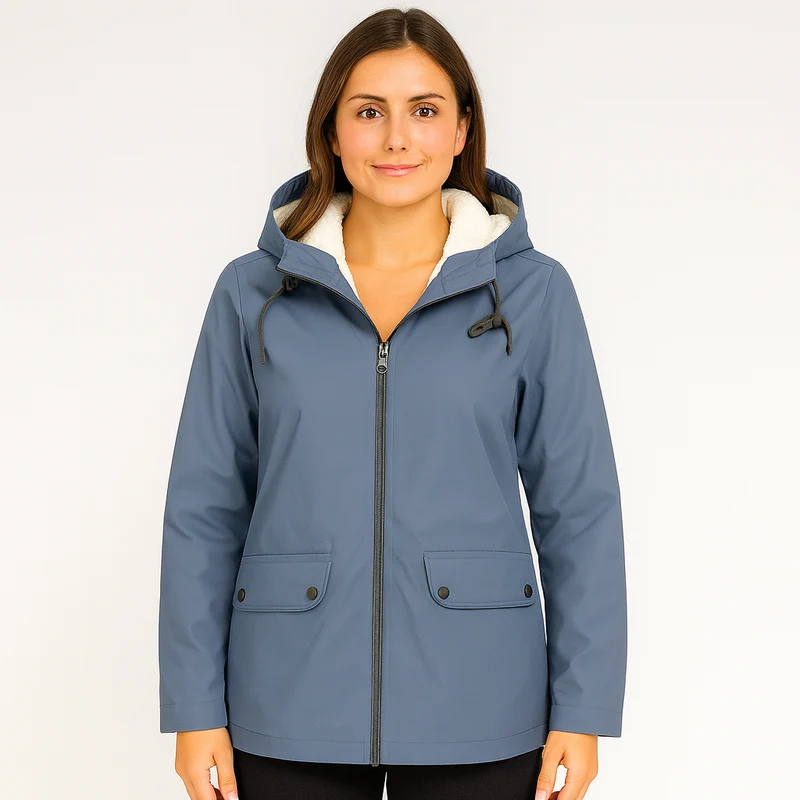 Greta | Damen Übergangsjacke mit Reißverschluss, Kapuze und Taschen