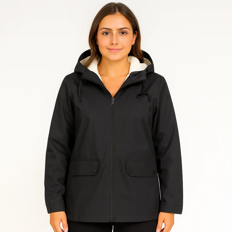 Greta | Damen Übergangsjacke mit Reißverschluss, Kapuze und Taschen