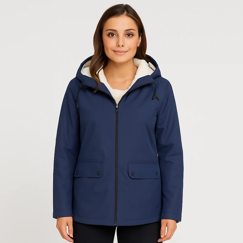 Greta | Damen Übergangsjacke mit Reißverschluss, Kapuze und Taschen