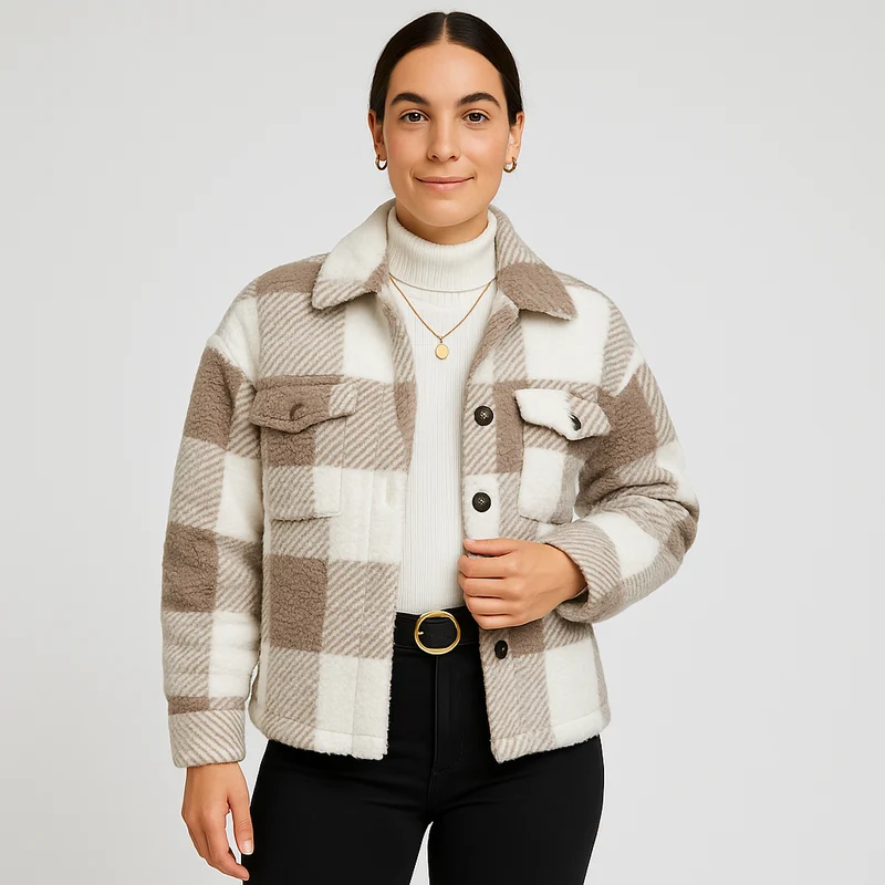 Lydia | Klassischer Teddy-Wintermantel mit Knopfleiste