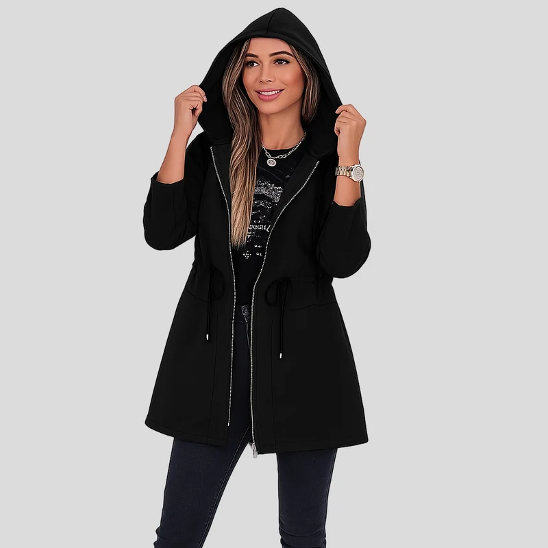 Elena | Lässige Kapuzenjacke mit Reißverschluss und Kordelzug