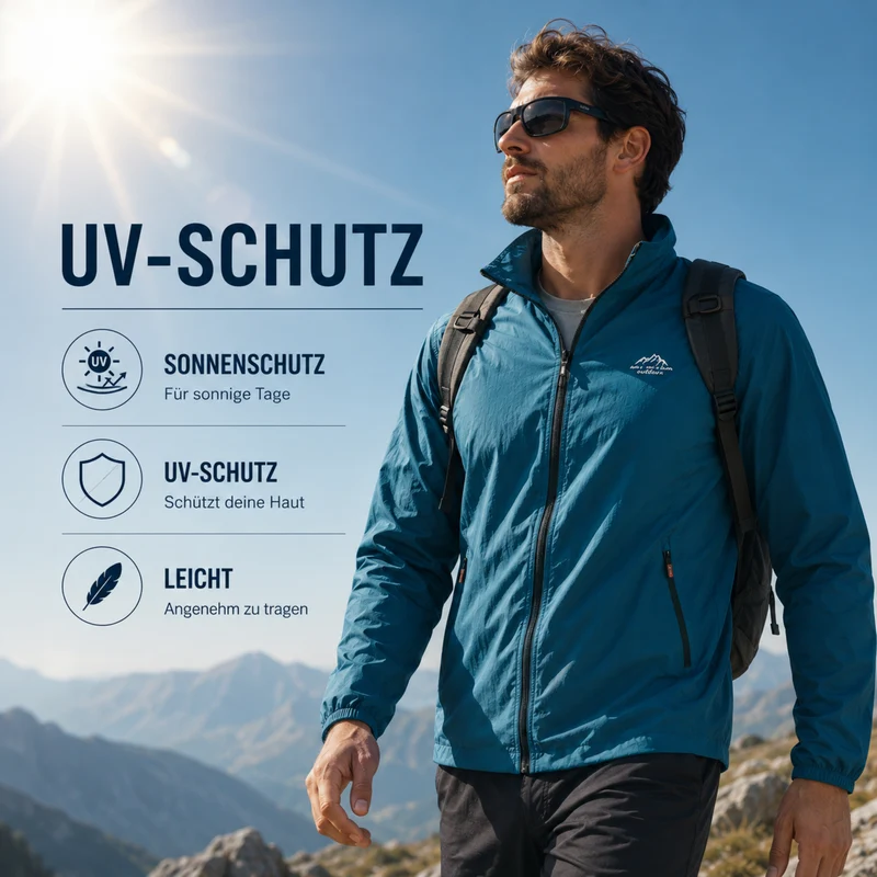 Leichte Winddichte Herren UV-Schutz-Windjacke