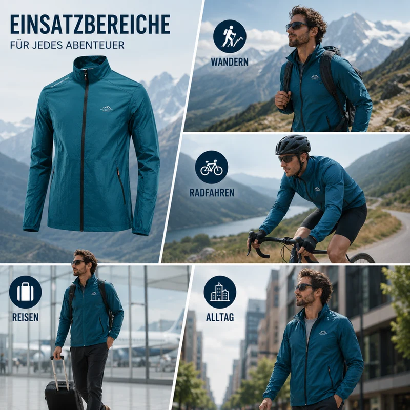 Leichte Winddichte Herren UV-Schutz-Windjacke