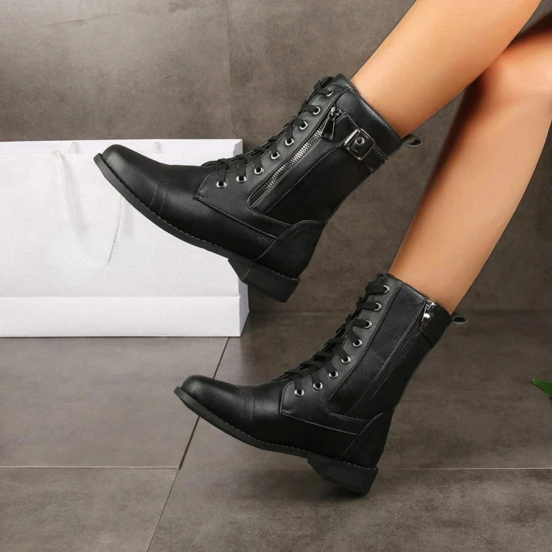 Melina | Damen Schnürstiefel mit Reißverschluss für den Alltag