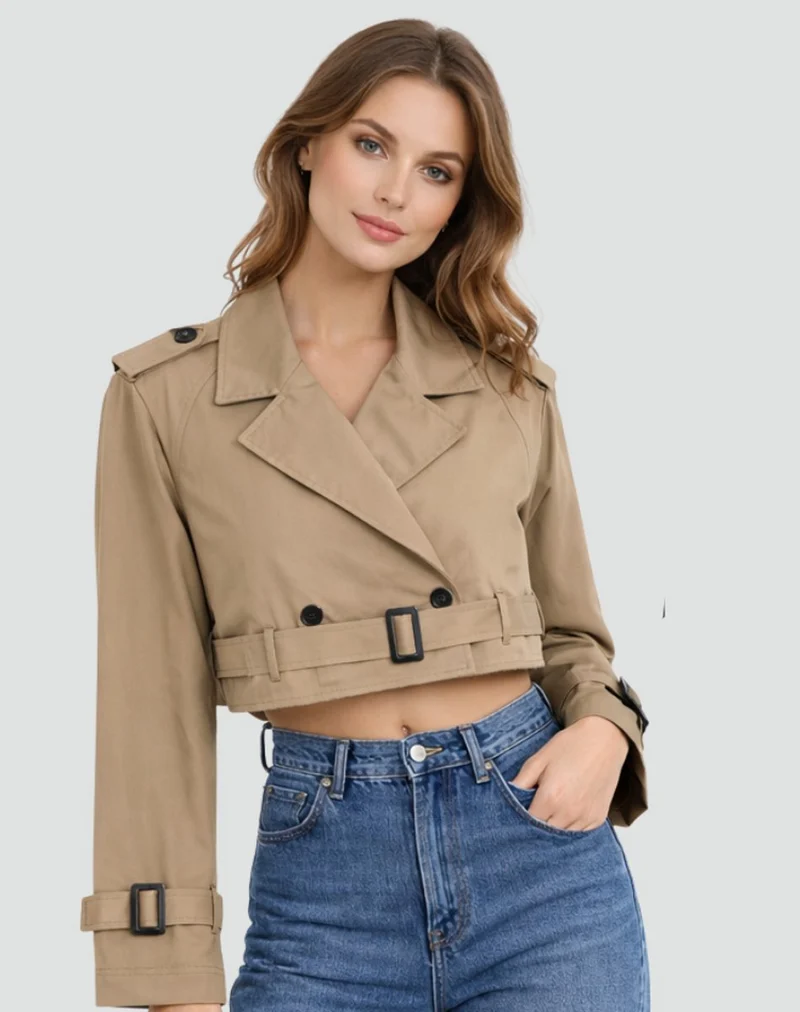 Marlene | Damen Kurze Jacke im eleganten Trench-Stil