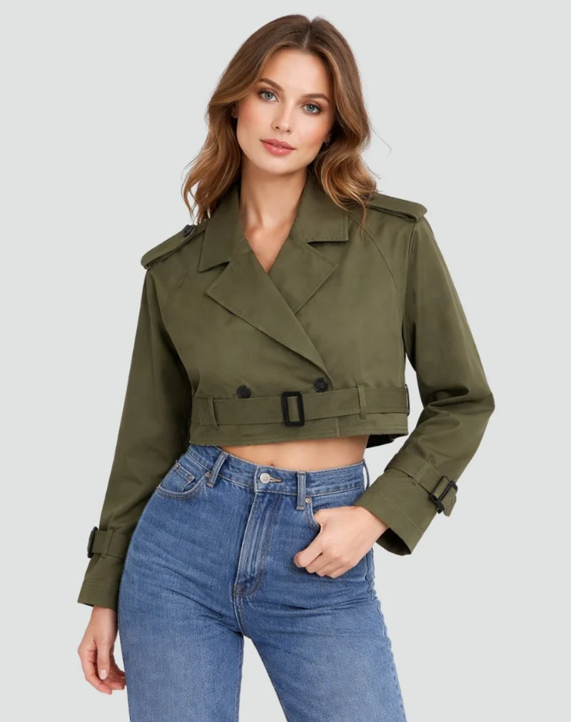 Marlene | Damen Kurze Jacke im eleganten Trench-Stil