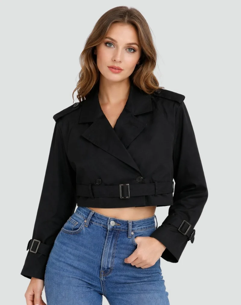 Marlene | Damen Kurze Jacke im eleganten Trench-Stil