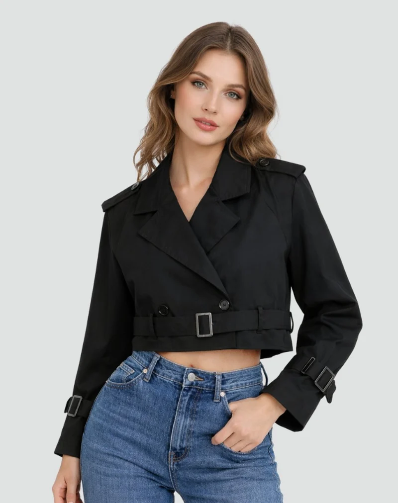 Marlene | Damen Kurze Jacke im eleganten Trench-Stil