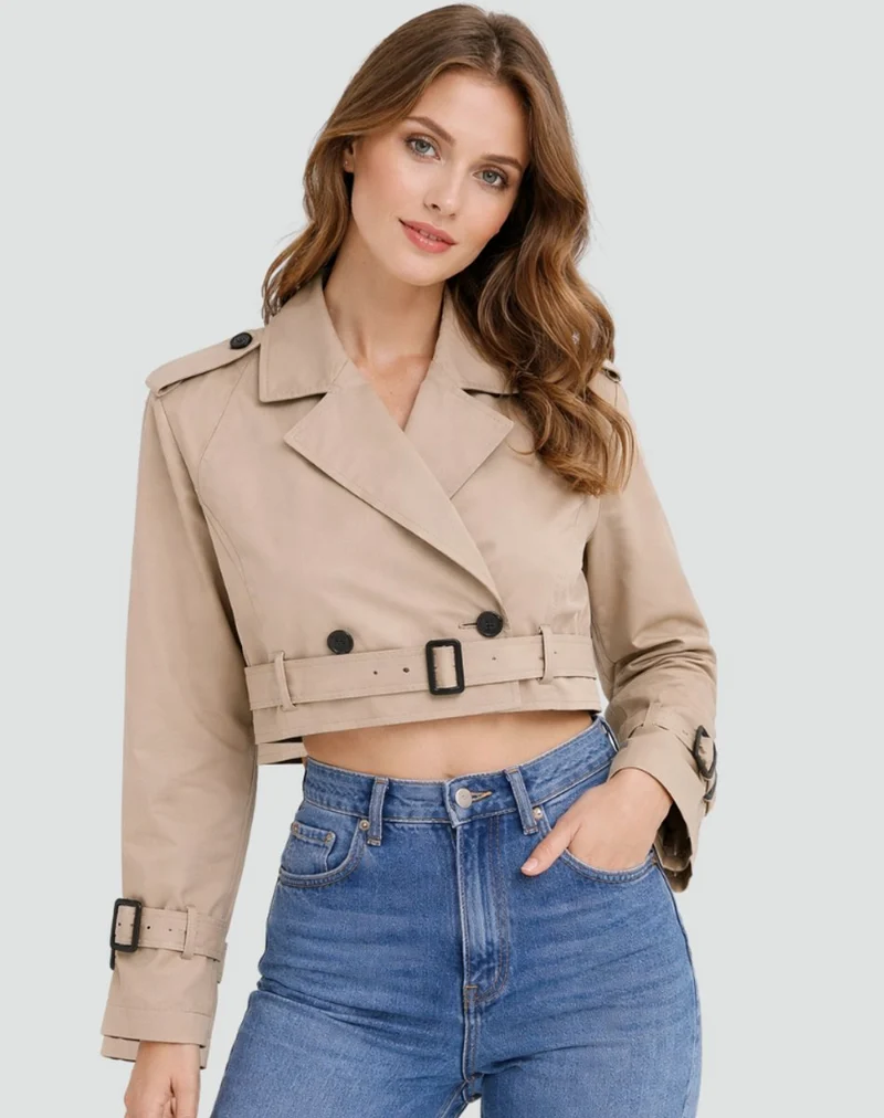 Marlene | Damen Kurze Jacke im eleganten Trench-Stil