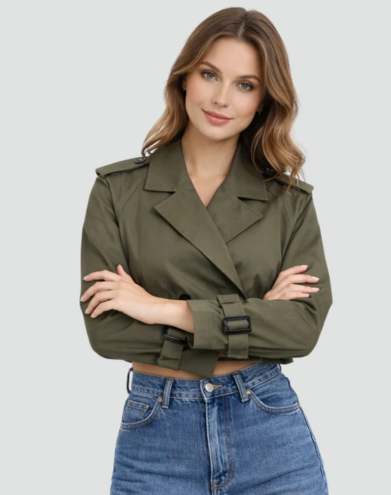 Marlene | Damen Kurze Jacke im eleganten Trench-Stil