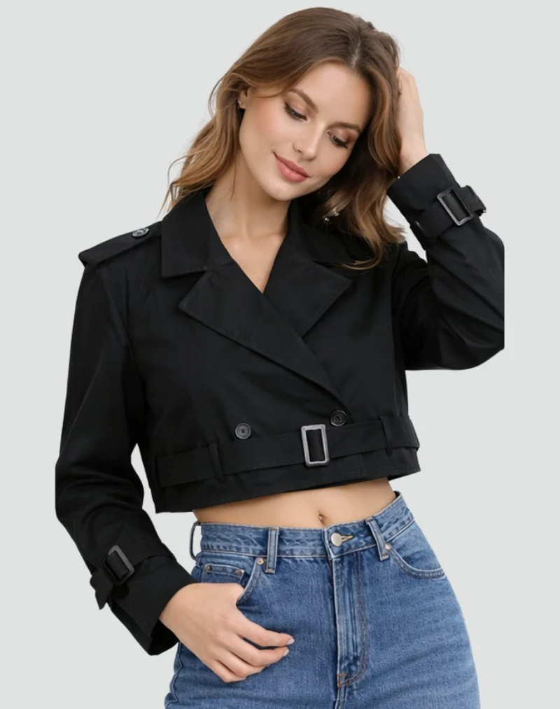 Marlene | Damen Kurze Jacke im eleganten Trench-Stil