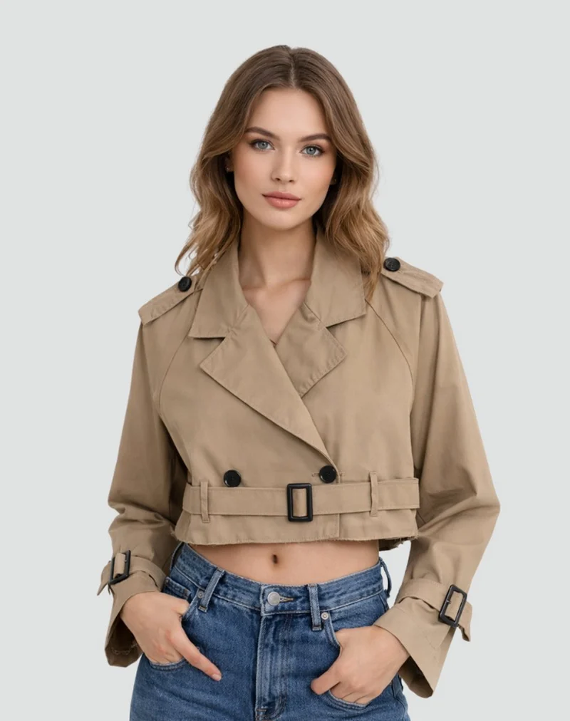 Marlene | Damen Kurze Jacke im eleganten Trench-Stil