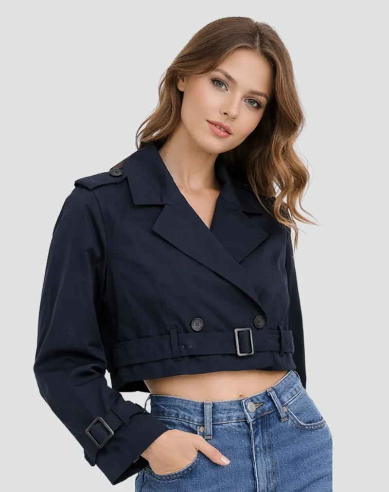 Marlene | Damen Kurze Jacke im eleganten Trench-Stil