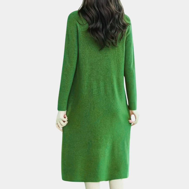 Katharina | Damen Strickkleid Midi mit figurbetonter Passform
